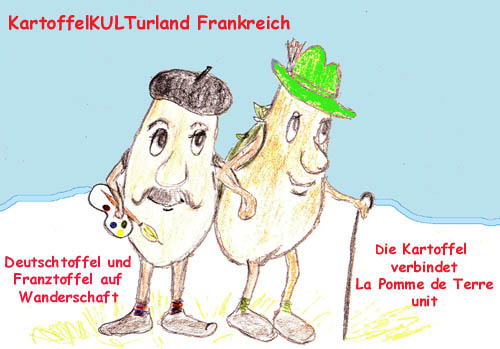 Deutsch-Französische Kartoffelfreundschaft, Zeichnung Elvira Sommerfeld